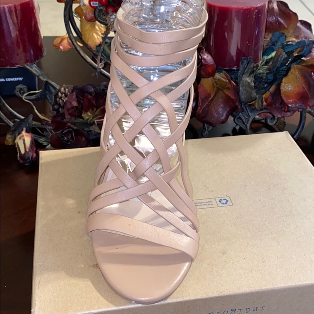 INC Leather Tan/Nude Heel Sandal Size 10